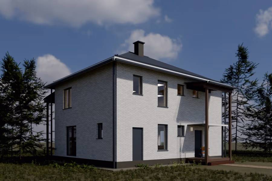 Городской-171: вид с главного фасада, 10,4 × 8,2 м